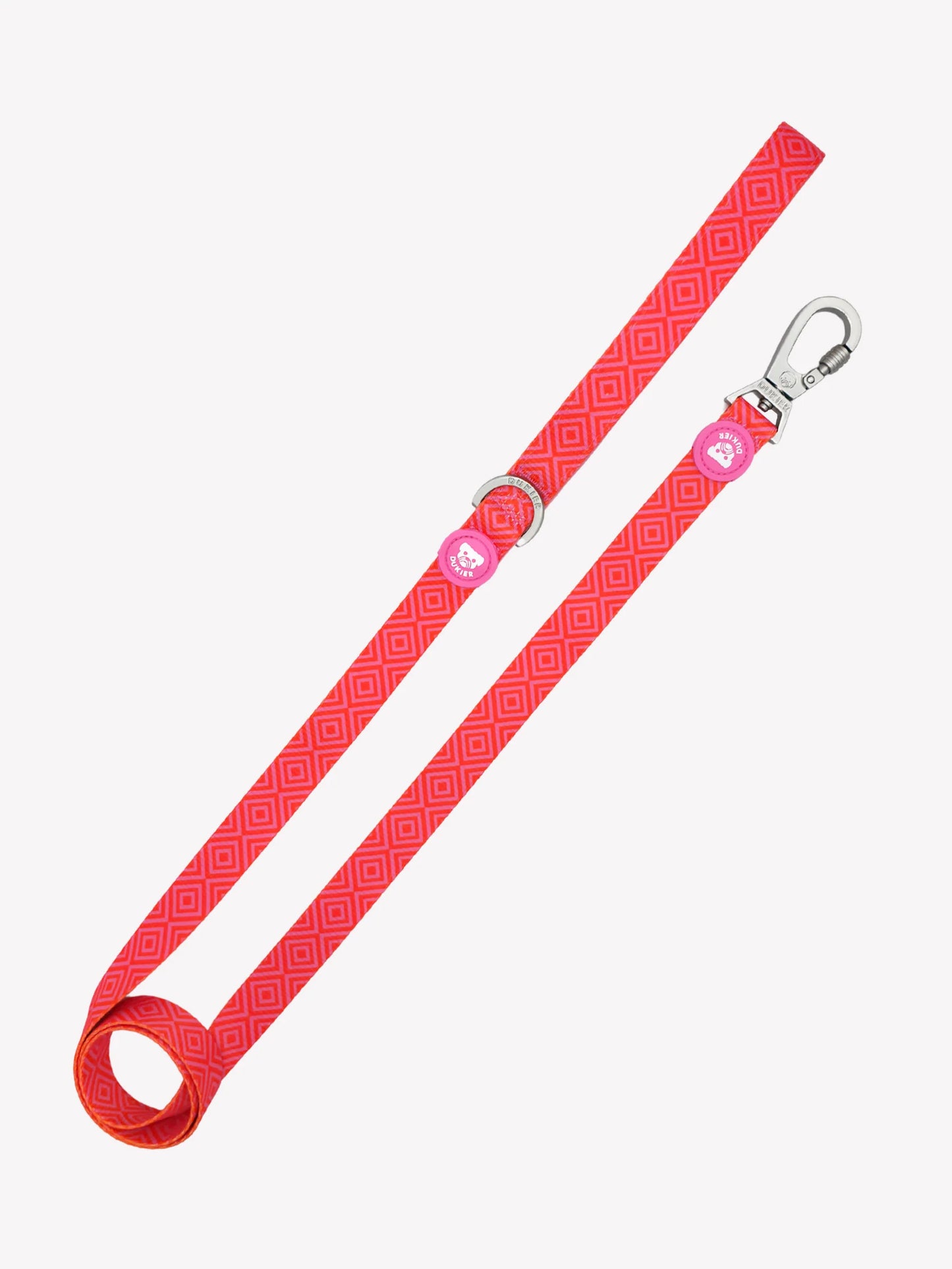 Dukier - Correa rosa con cuadrados rojos