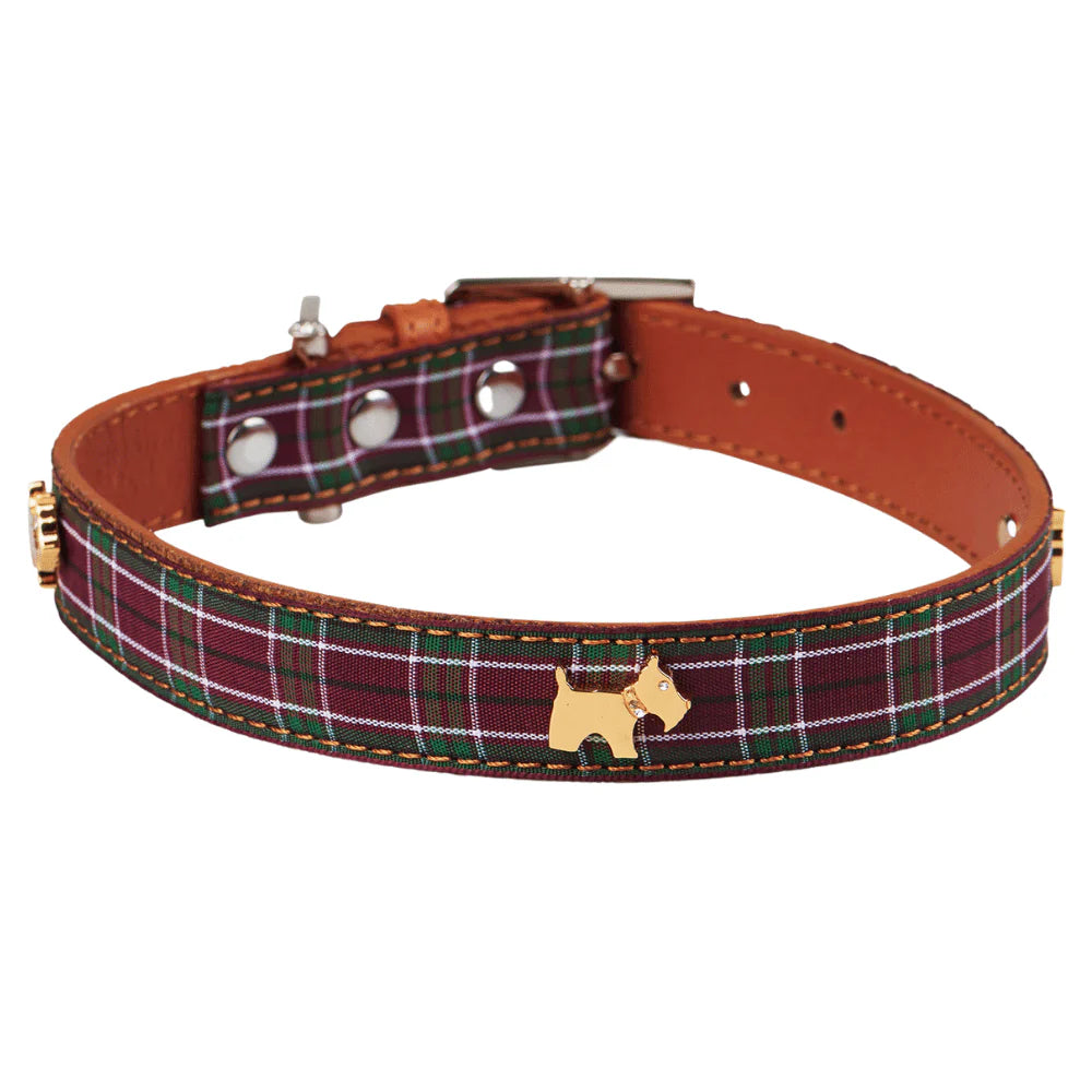Hamish mcbeth collar para perro de tartán morado de las Tierras Altas