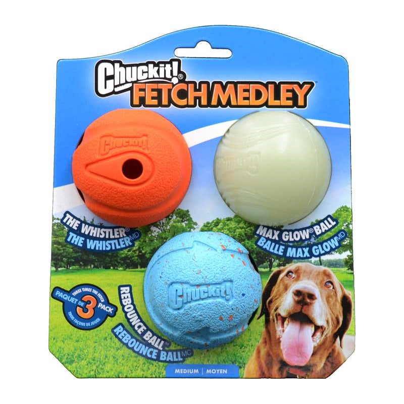 Chuckit! FETCH MEDLEY BALLS GEN3 Medium 6cm - 3pk