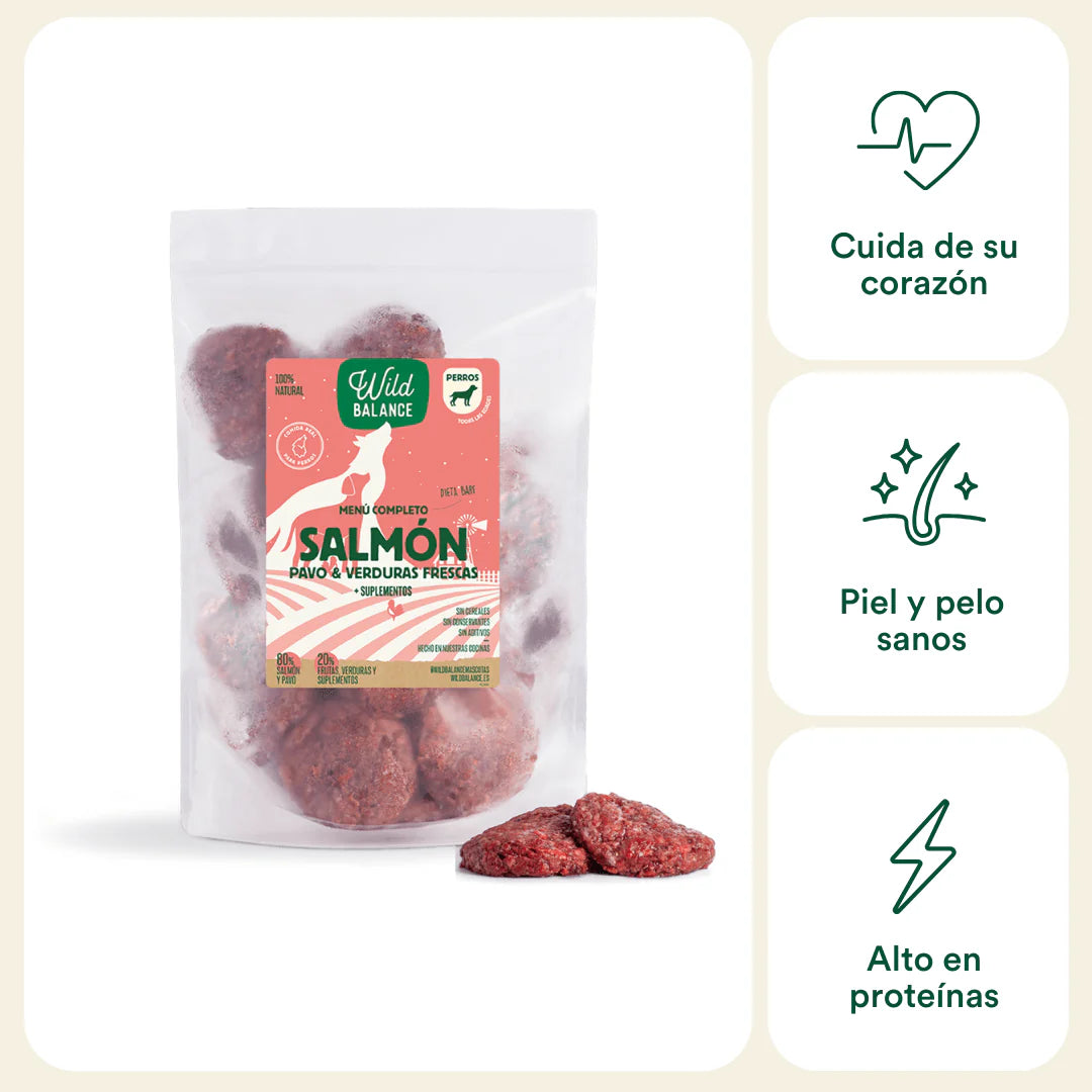 Wild Balance - Menú BARF de Salmón con verduras frescas para perros