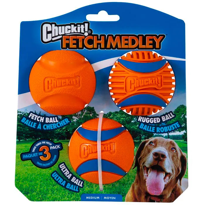 Chuckit! FETCH MEDLEY BALLS GEN3 Medium 6cm - 3pk