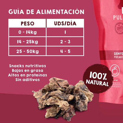 Maikai Pets - Snacks de Pulmones de Ternera para perros y gatos – 80g
