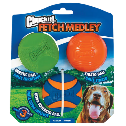 Chuckit! FETCH MEDLEY BALLS GEN3 Medium 6cm - 3pk