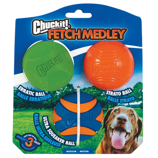 Chuckit! FETCH MEDLEY BALLS GEN3 Medium 6cm - 3pk