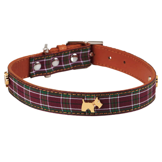 Hamish mcbeth collar para perro de tartán morado de las Tierras Altas