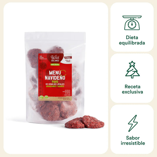 Wild Balance - Dieta BARF de Navidad para Perros - Menú de Pavo.