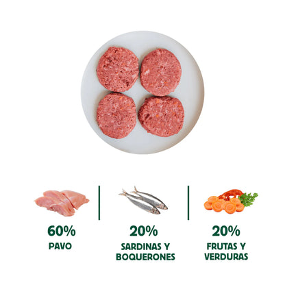 Wild Balance - Menú BARF de Boquerón y Sardina con verduras frescas para perros