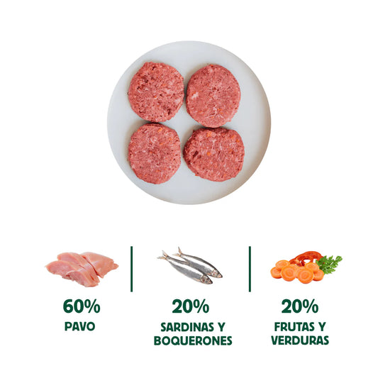Wild Balance - Menú BARF de Boquerón y Sardina con verduras frescas para perros