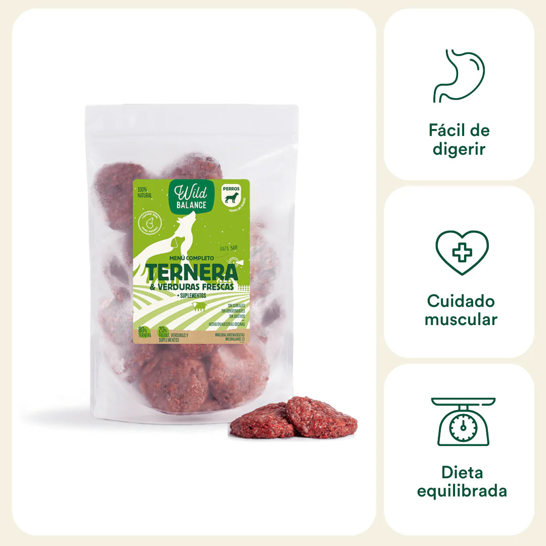 Wild Balance - Menú BARF de Ternera con verduras frescas para perros