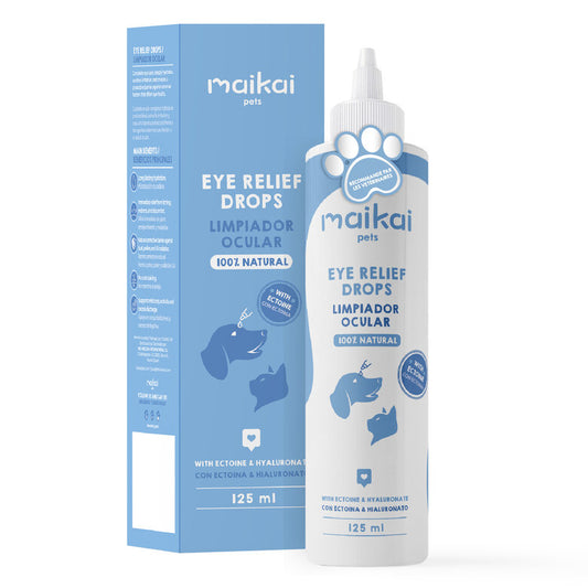 Maikai Limpiador Ocular Natural para Perros y Gatos con Ácido Hialurónico y Ectoína 125 ml